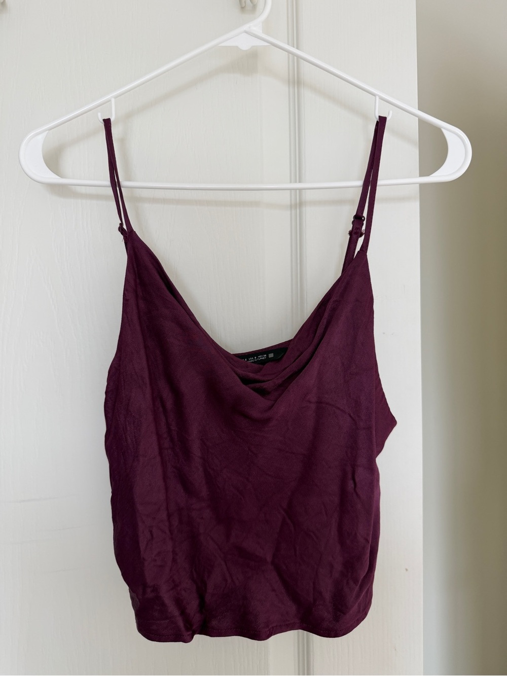 Zara Plum Cowl Neck Satin Cami